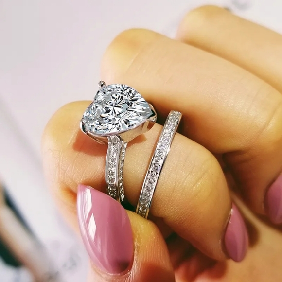 🤍Amazing Heart Diamond Ring Set - Picture 5 of 5